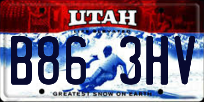 UT license plate B863HV