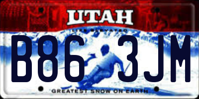 UT license plate B863JM