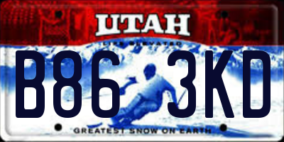 UT license plate B863KD