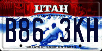 UT license plate B863KH