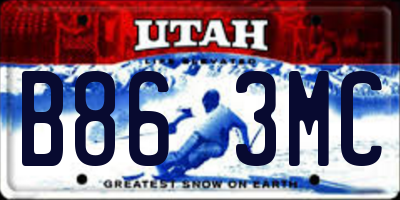 UT license plate B863MC
