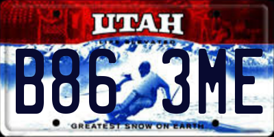 UT license plate B863ME