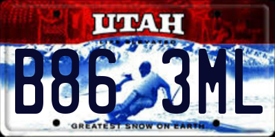 UT license plate B863ML