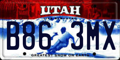 UT license plate B863MX