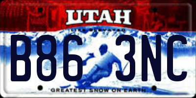 UT license plate B863NC
