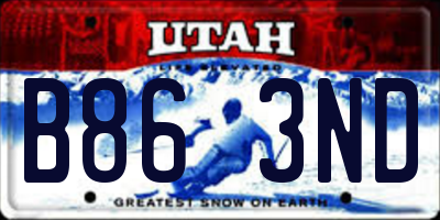 UT license plate B863ND