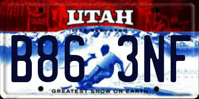 UT license plate B863NF