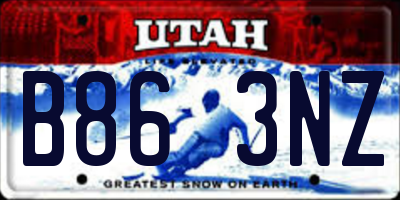 UT license plate B863NZ