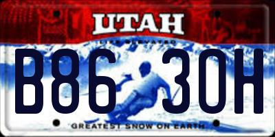 UT license plate B863OH