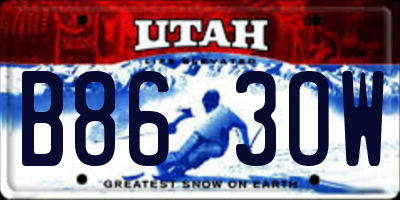 UT license plate B863OW