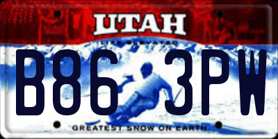 UT license plate B863PW