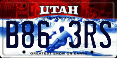 UT license plate B863RS