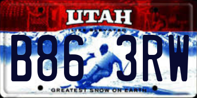 UT license plate B863RW