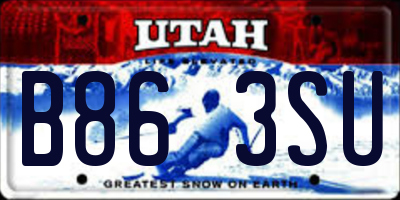 UT license plate B863SU