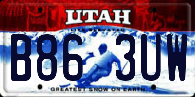 UT license plate B863UW