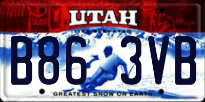 UT license plate B863VB