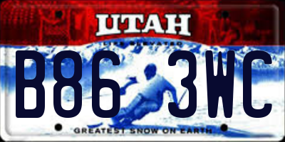 UT license plate B863WC