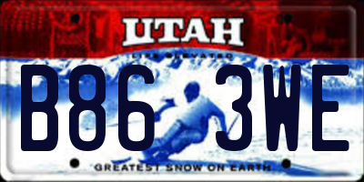 UT license plate B863WE