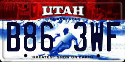 UT license plate B863WF