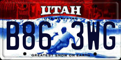 UT license plate B863WG