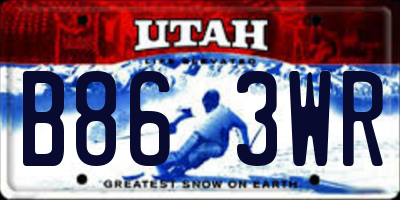 UT license plate B863WR