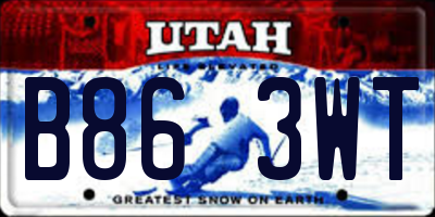 UT license plate B863WT