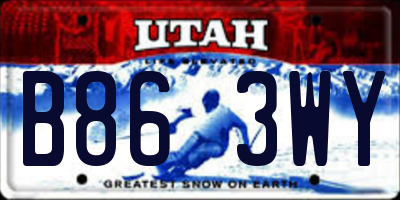 UT license plate B863WY