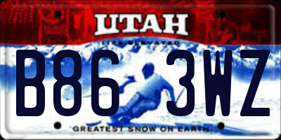 UT license plate B863WZ