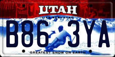 UT license plate B863YA