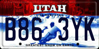 UT license plate B863YK