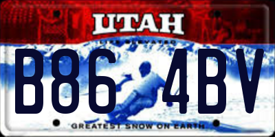 UT license plate B864BV