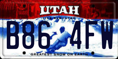UT license plate B864FW