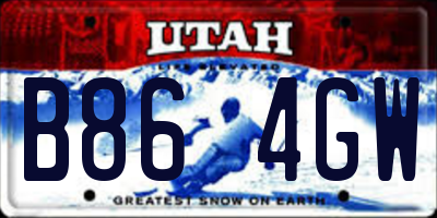UT license plate B864GW