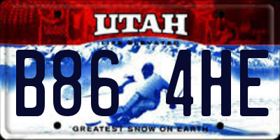 UT license plate B864HE