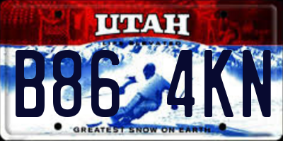 UT license plate B864KN