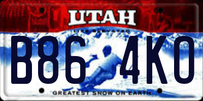 UT license plate B864KO