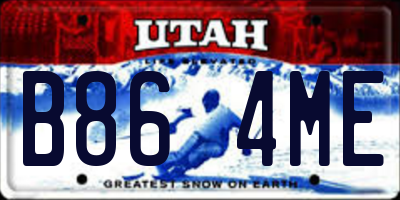 UT license plate B864ME
