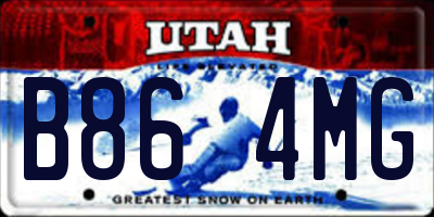 UT license plate B864MG