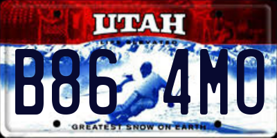 UT license plate B864MO
