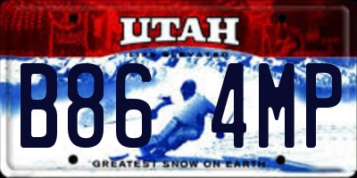 UT license plate B864MP