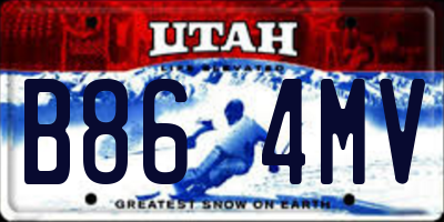UT license plate B864MV