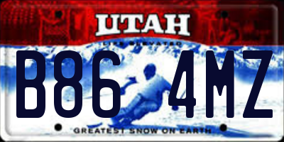 UT license plate B864MZ