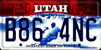 UT license plate B864NC