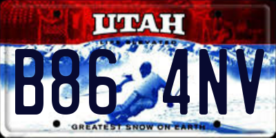UT license plate B864NV
