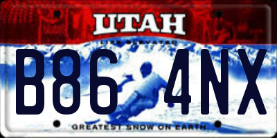UT license plate B864NX