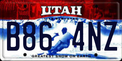 UT license plate B864NZ