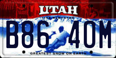 UT license plate B864OM