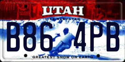UT license plate B864PB