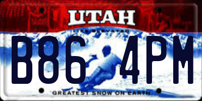 UT license plate B864PM