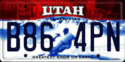 UT license plate B864PN